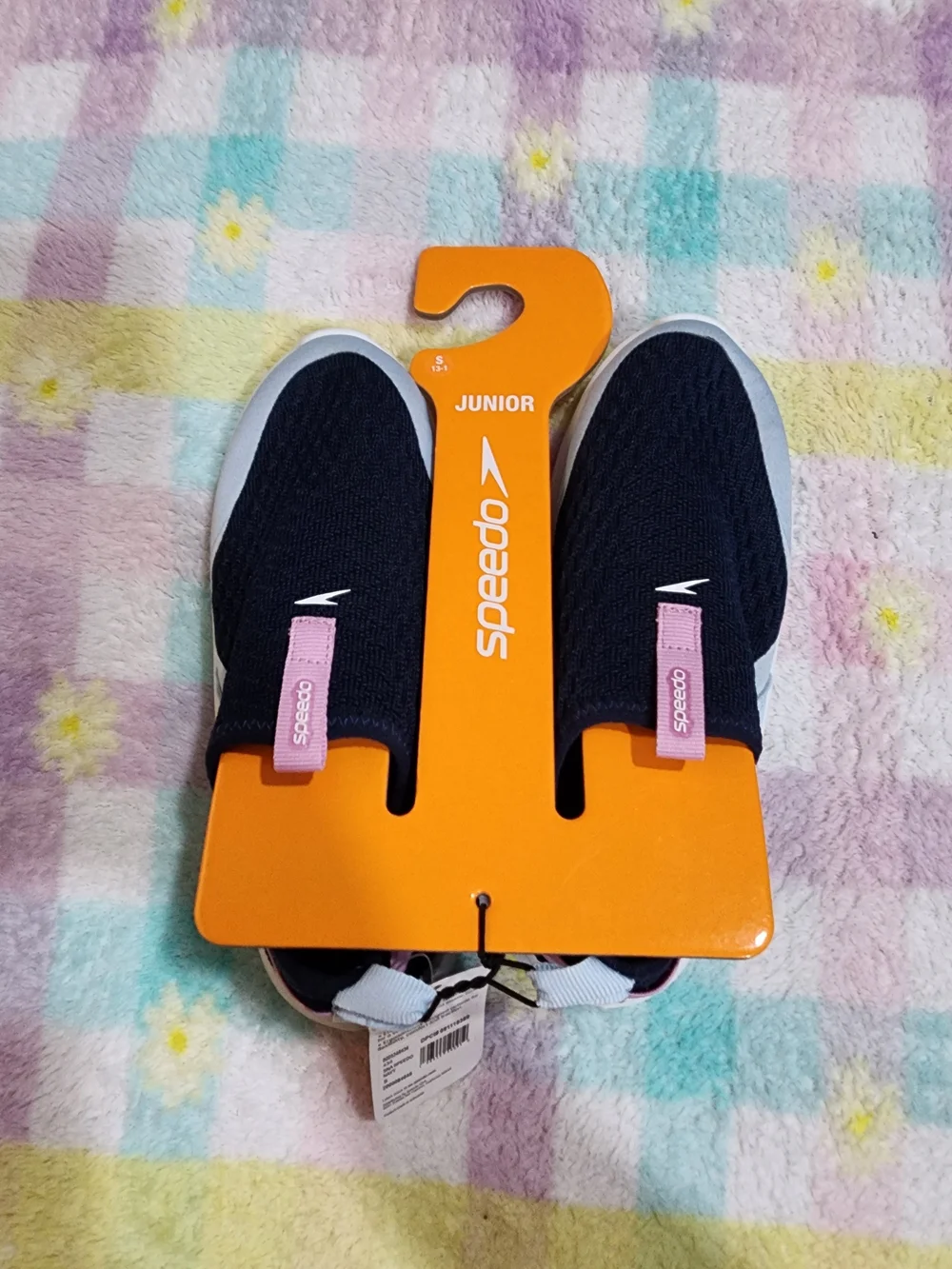 Speedo Junior Kids Slip-On Water Shoes - Navy Pink M(2-3) NEW